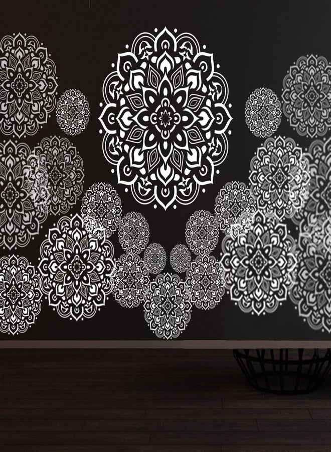 ARandNJ مجموعة قوالب ARandNJ للرسم على الجدران (عبوة واحدة، المقاس: 16 × 24 بوصة) - تصميم ماندالا منقط قابل لإعادة الاستخدام، مناسب للديكورات اليدوية، مناسب للمداخل والمكاتب والأسقف والأرضيات والأعمال الفنية. - Image 5